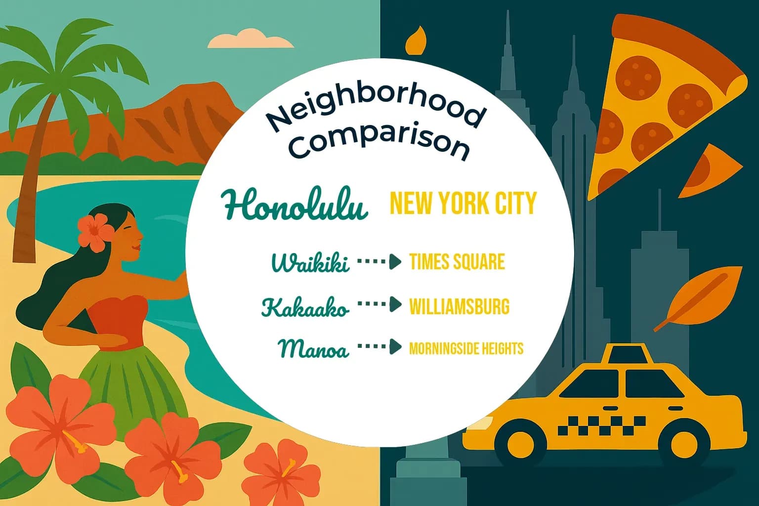 Honolulu vs New York City Neighborhood Comparison