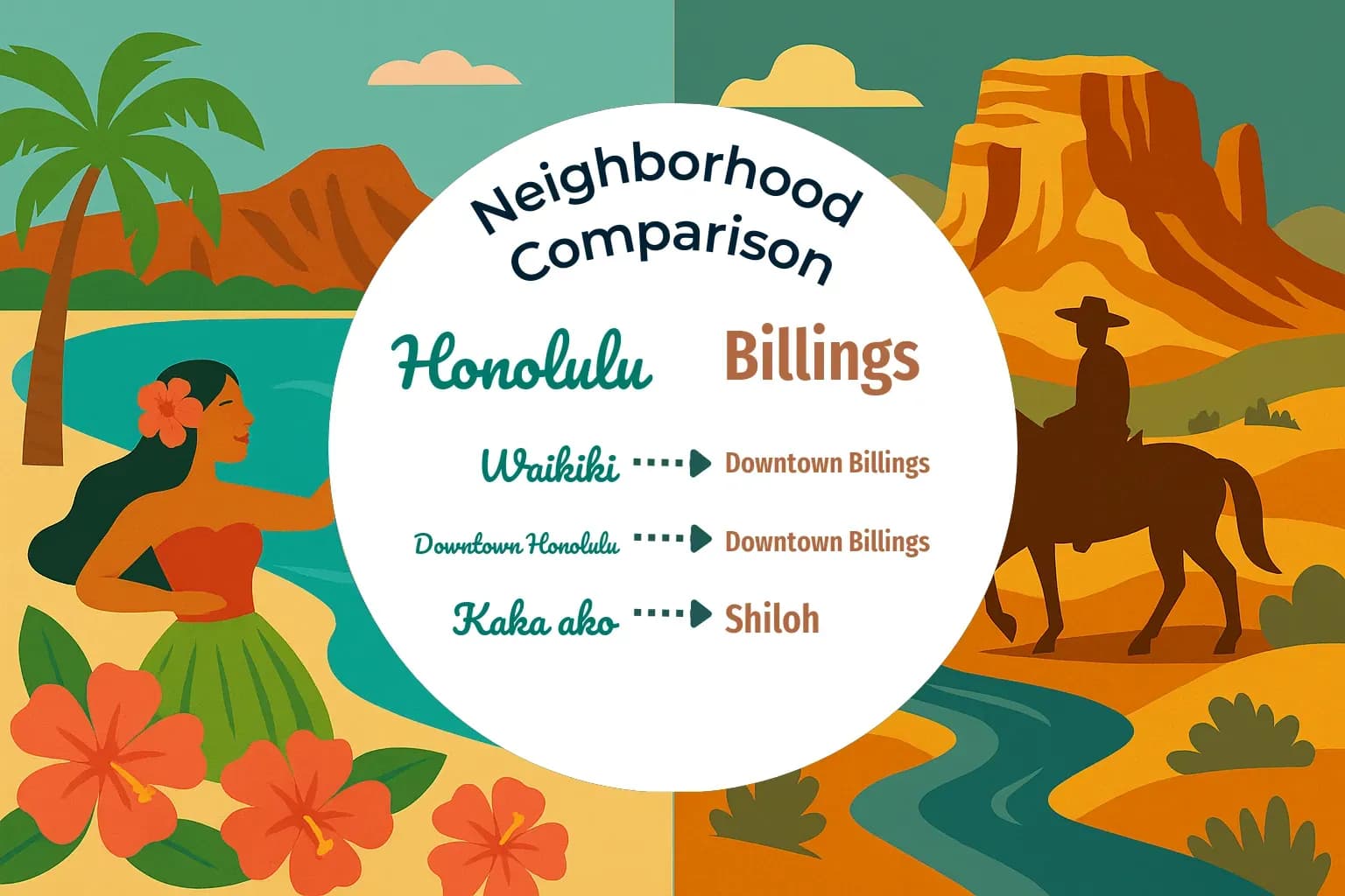Honolulu vs Billings Neighborhood Comparison