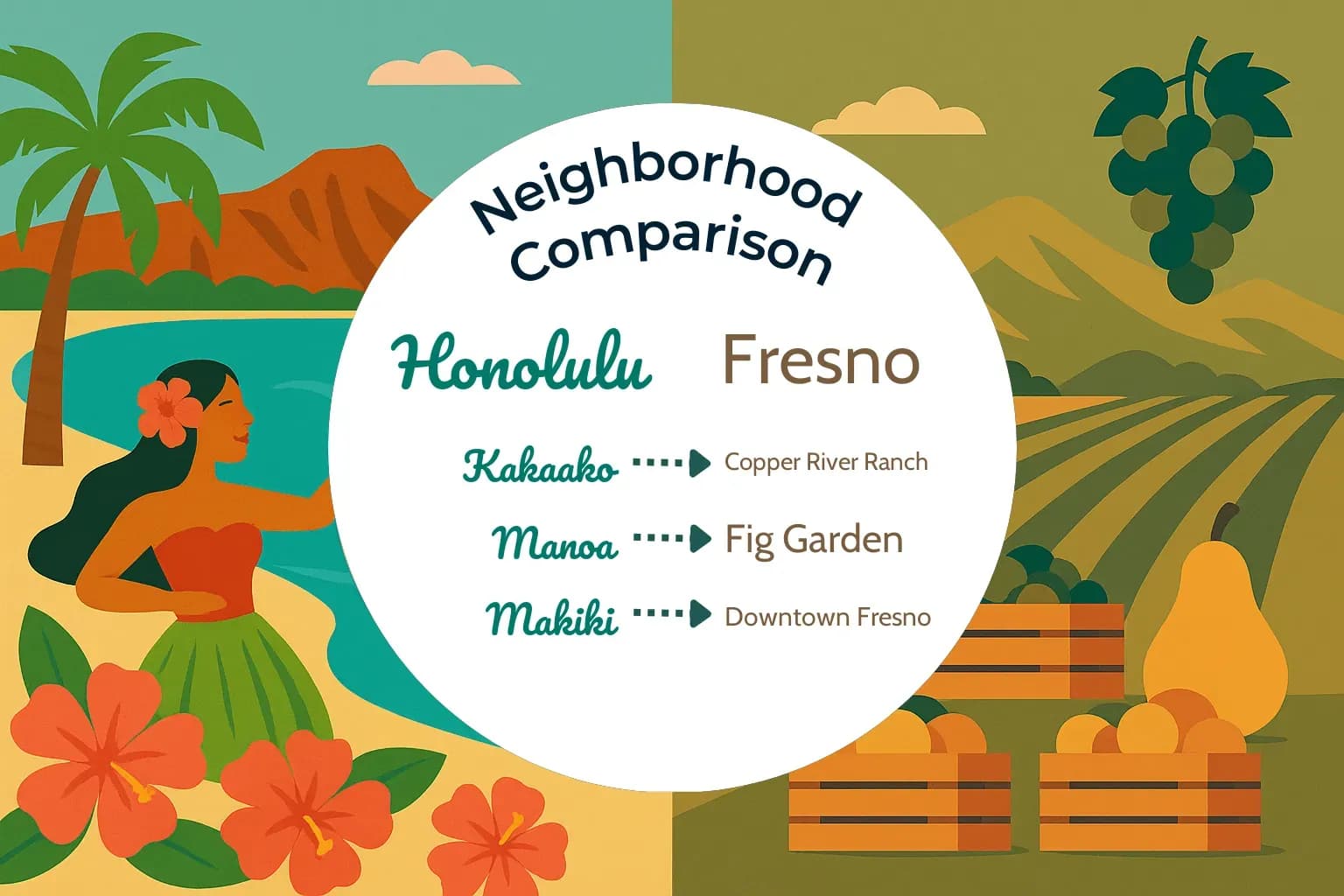 Honolulu vs Fresno Neighborhood Comparison