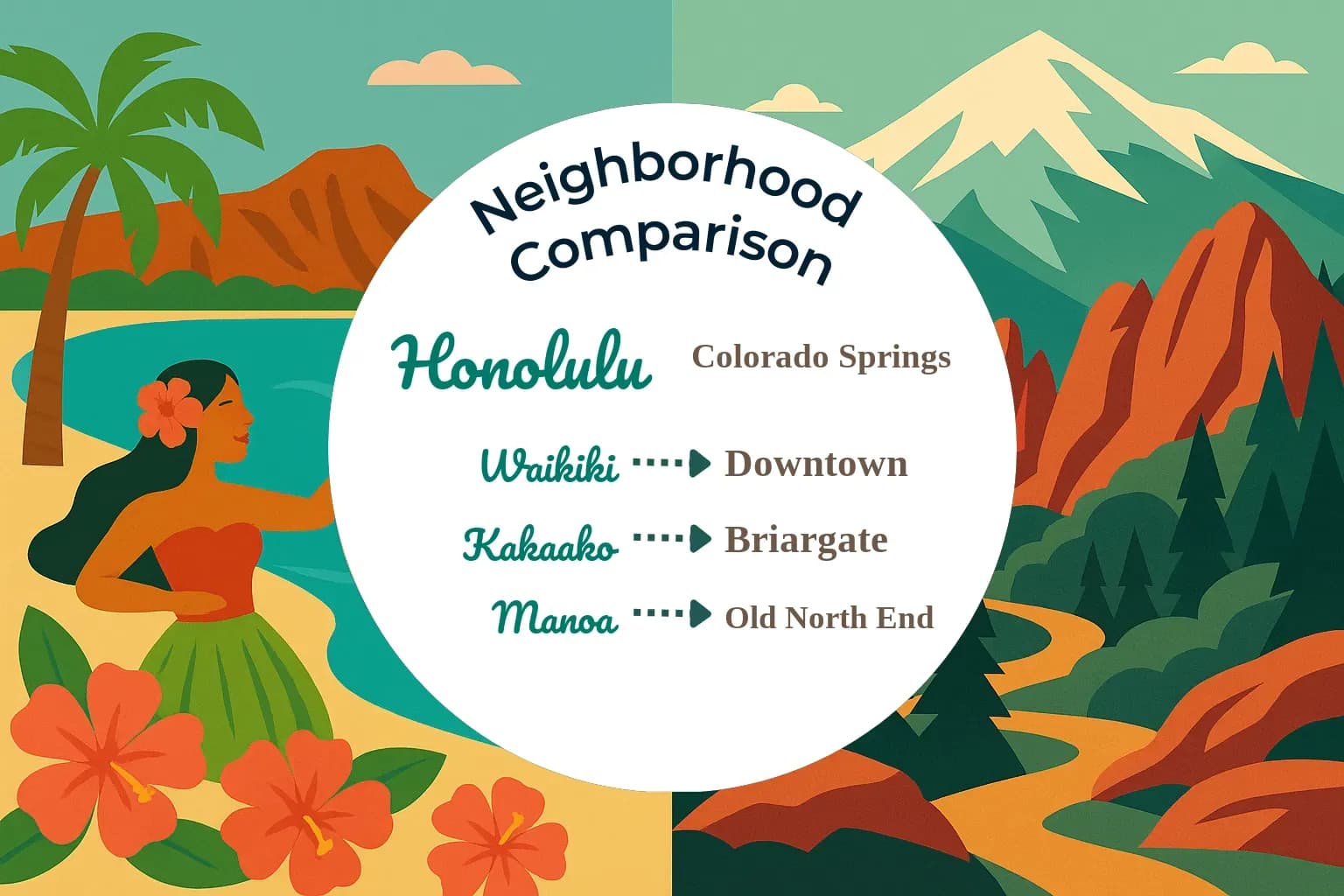 Honolulu vs Colorado Springs Neighborhood Comparison