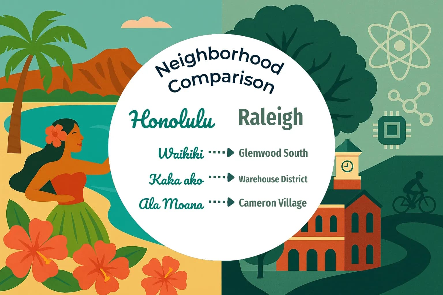 Honolulu vs Raleigh Neighborhood Comparison