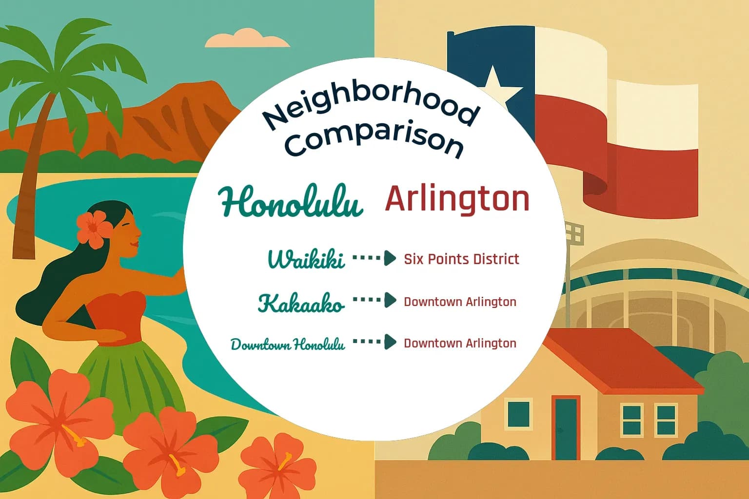 Honolulu vs Arlington Neighborhood Comparison