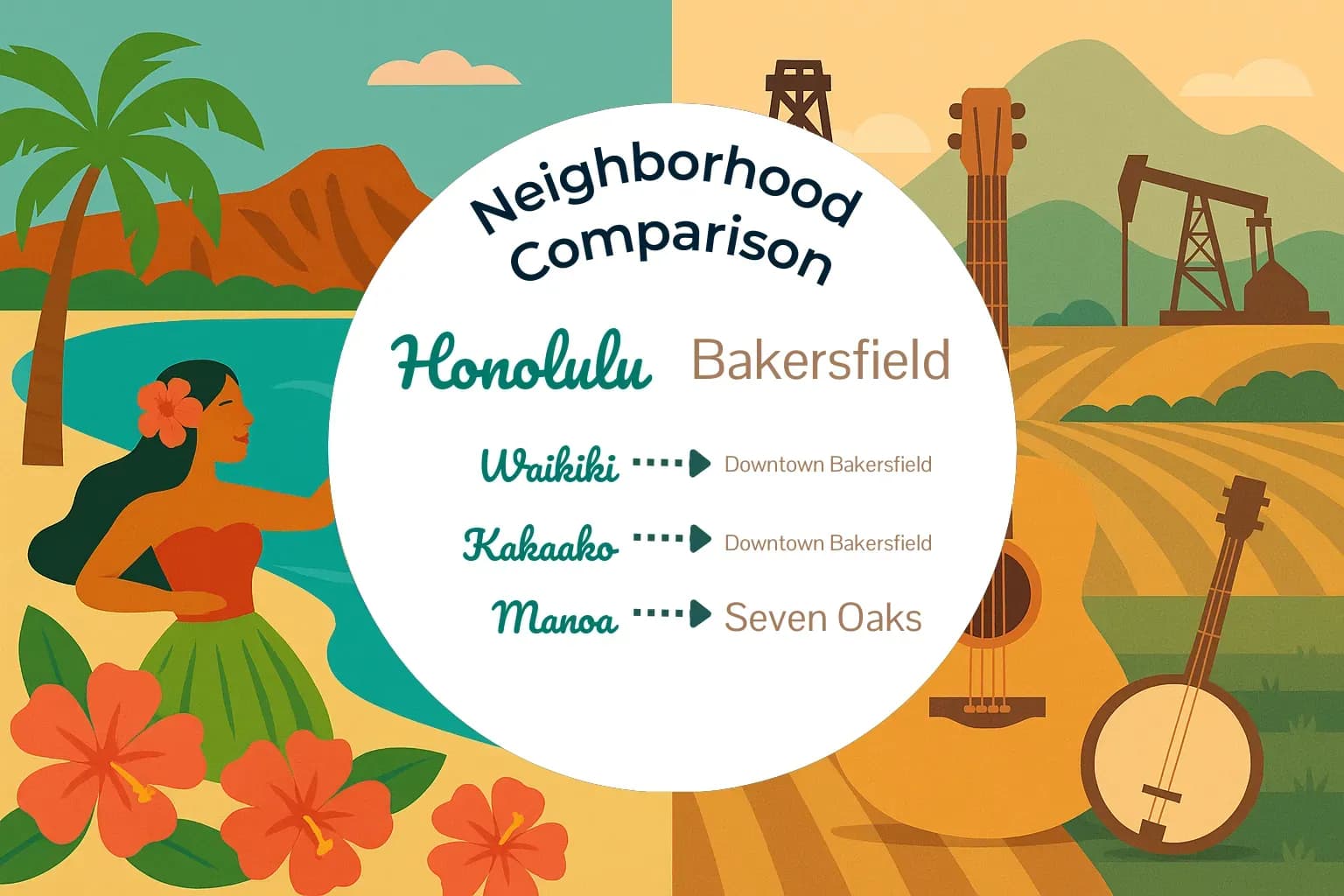Honolulu vs Bakersfield Neighborhood Comparison