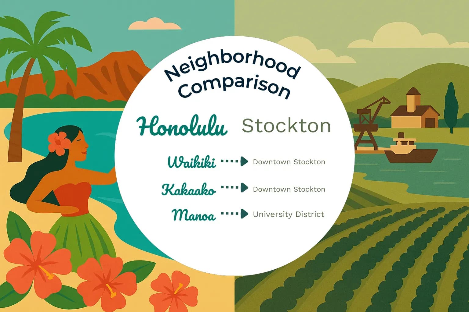 Honolulu vs Stockton Neighborhood Comparison