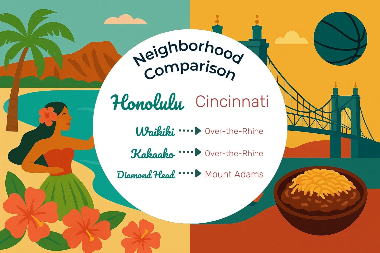 Honolulu vs Cincinnati Neighborhood Comparison