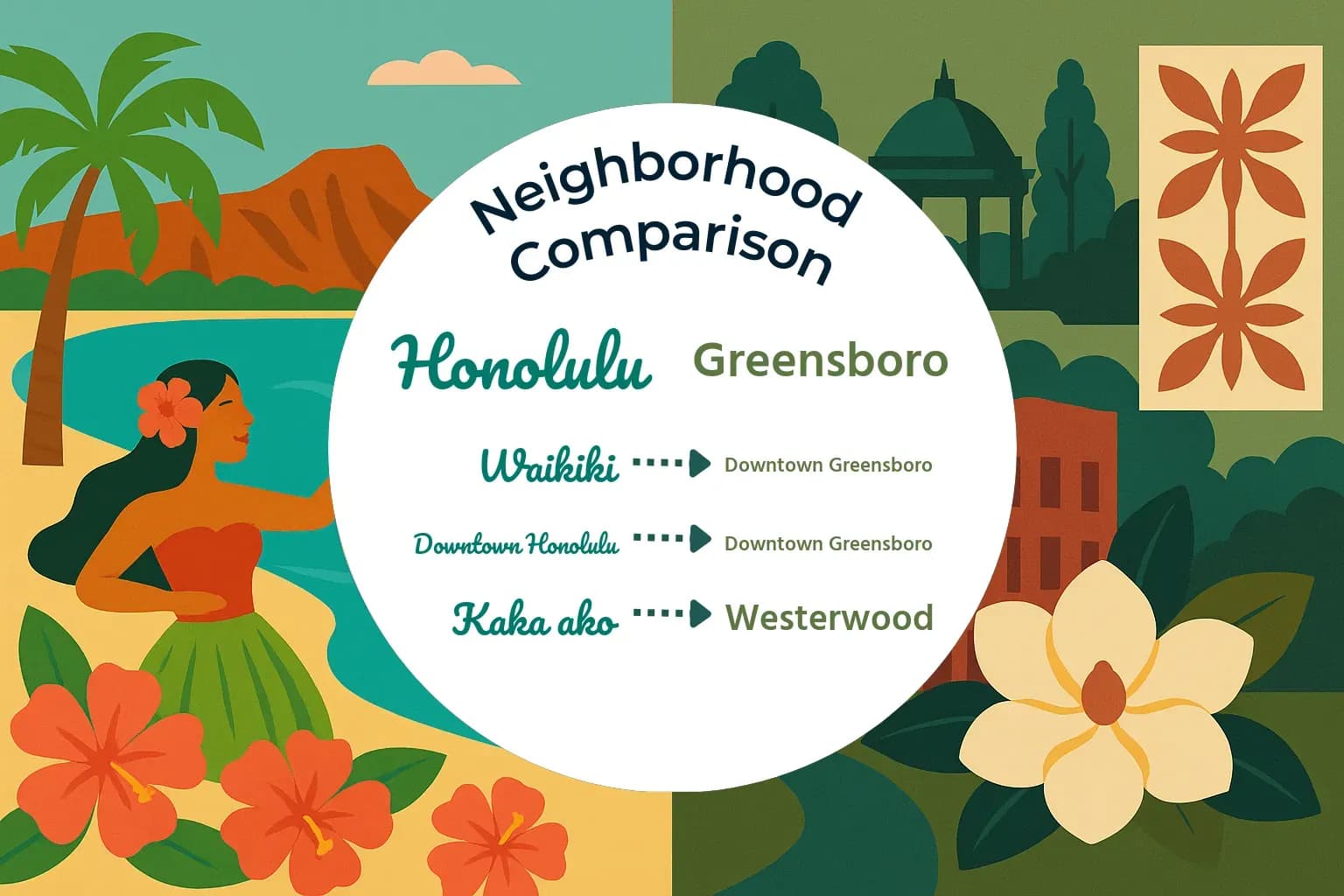 Honolulu vs Greensboro Neighborhood Comparison