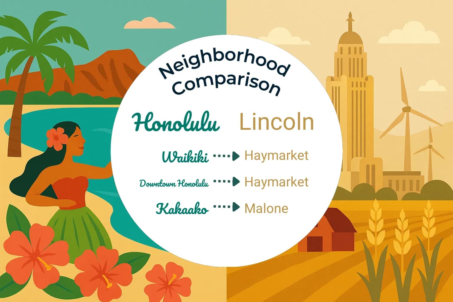 Honolulu vs Lincoln Neighborhood Comparison