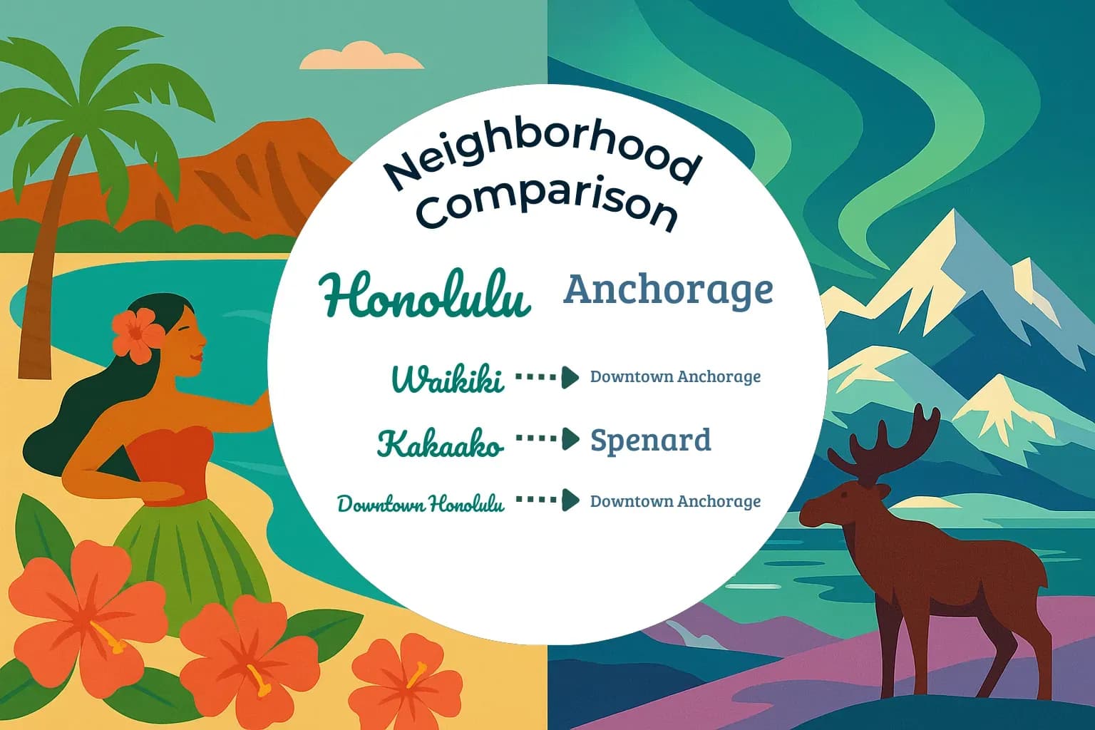 Honolulu vs Anchorage Neighborhood Comparison