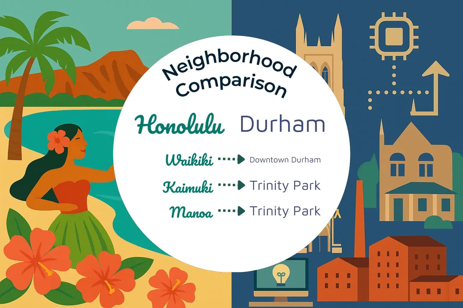 Honolulu vs Durham Neighborhood Comparison