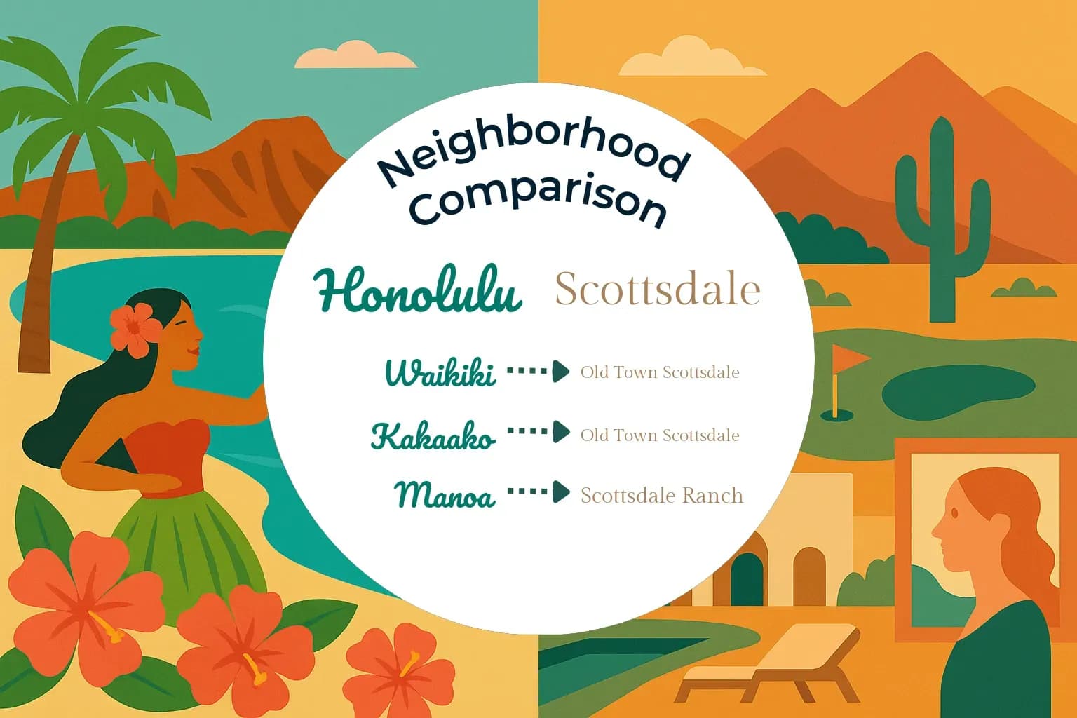 Honolulu vs Scottsdale Neighborhood Comparison