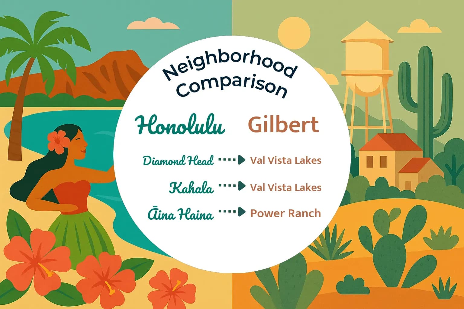 Honolulu vs Gilbert Neighborhood Comparison