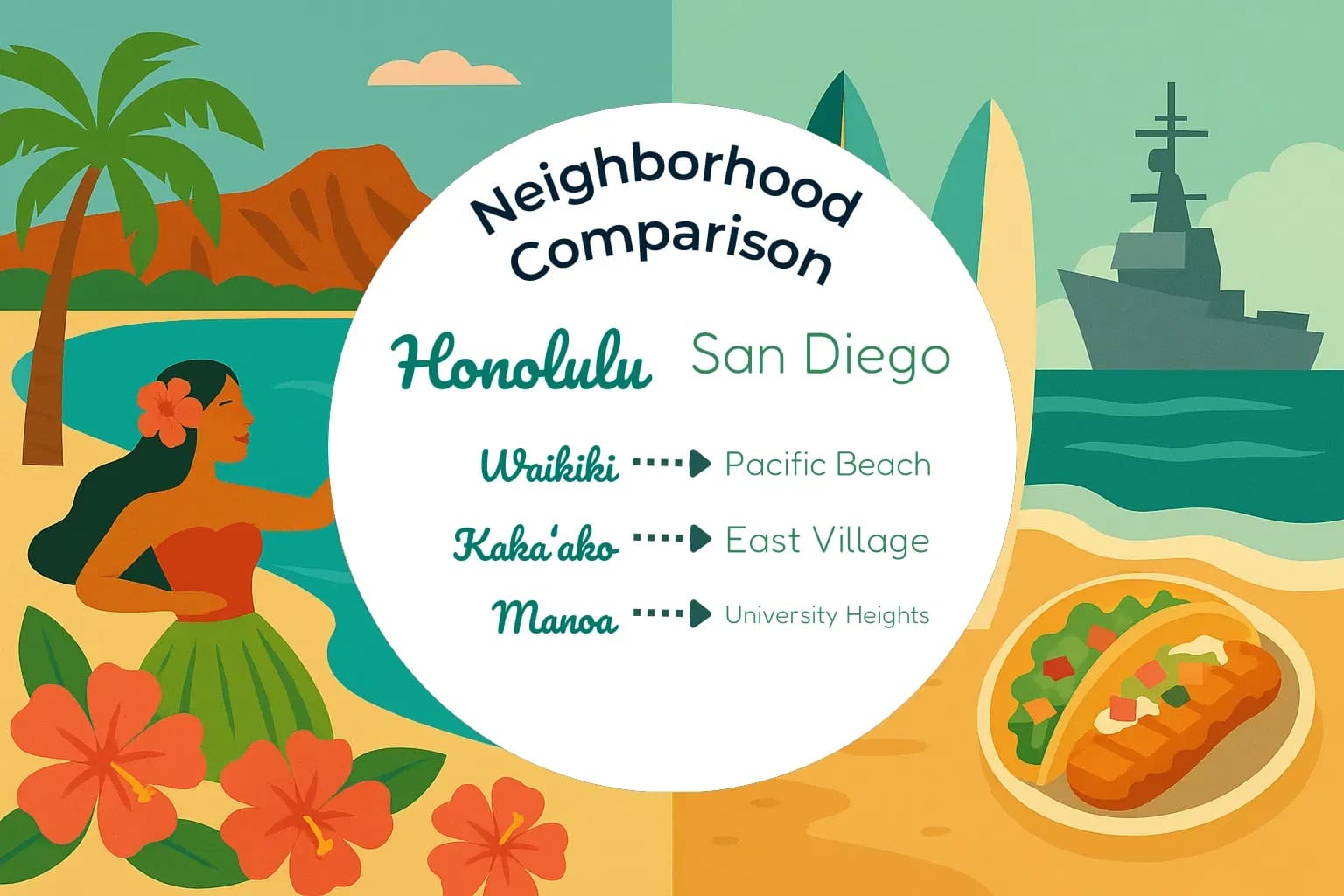 Honolulu vs San Diego Neighborhood Comparison
