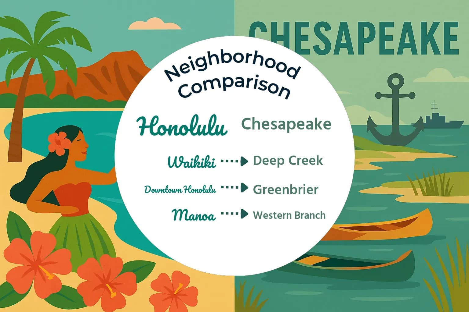 Honolulu vs Chesapeake Neighborhood Comparison