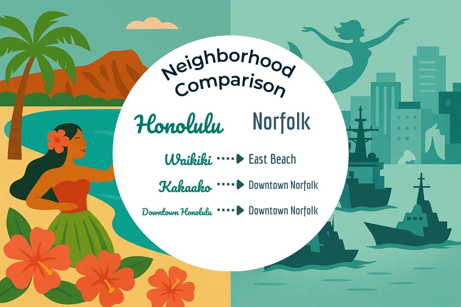 Honolulu vs Norfolk Neighborhood Comparison