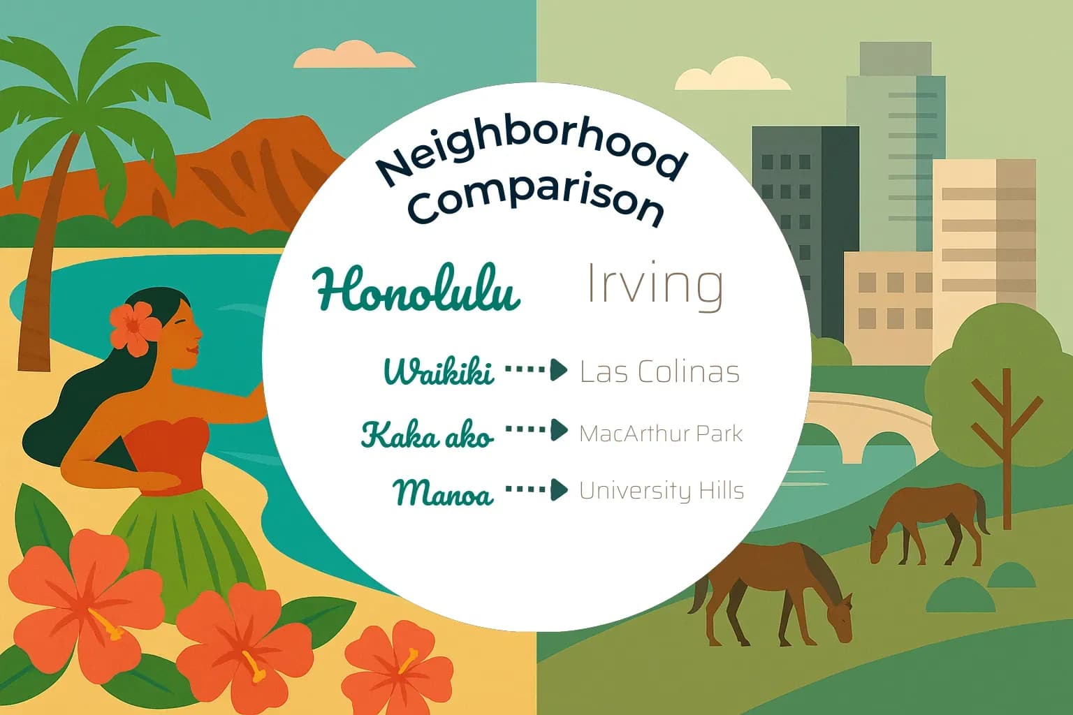 Honolulu vs Irving Neighborhood Comparison