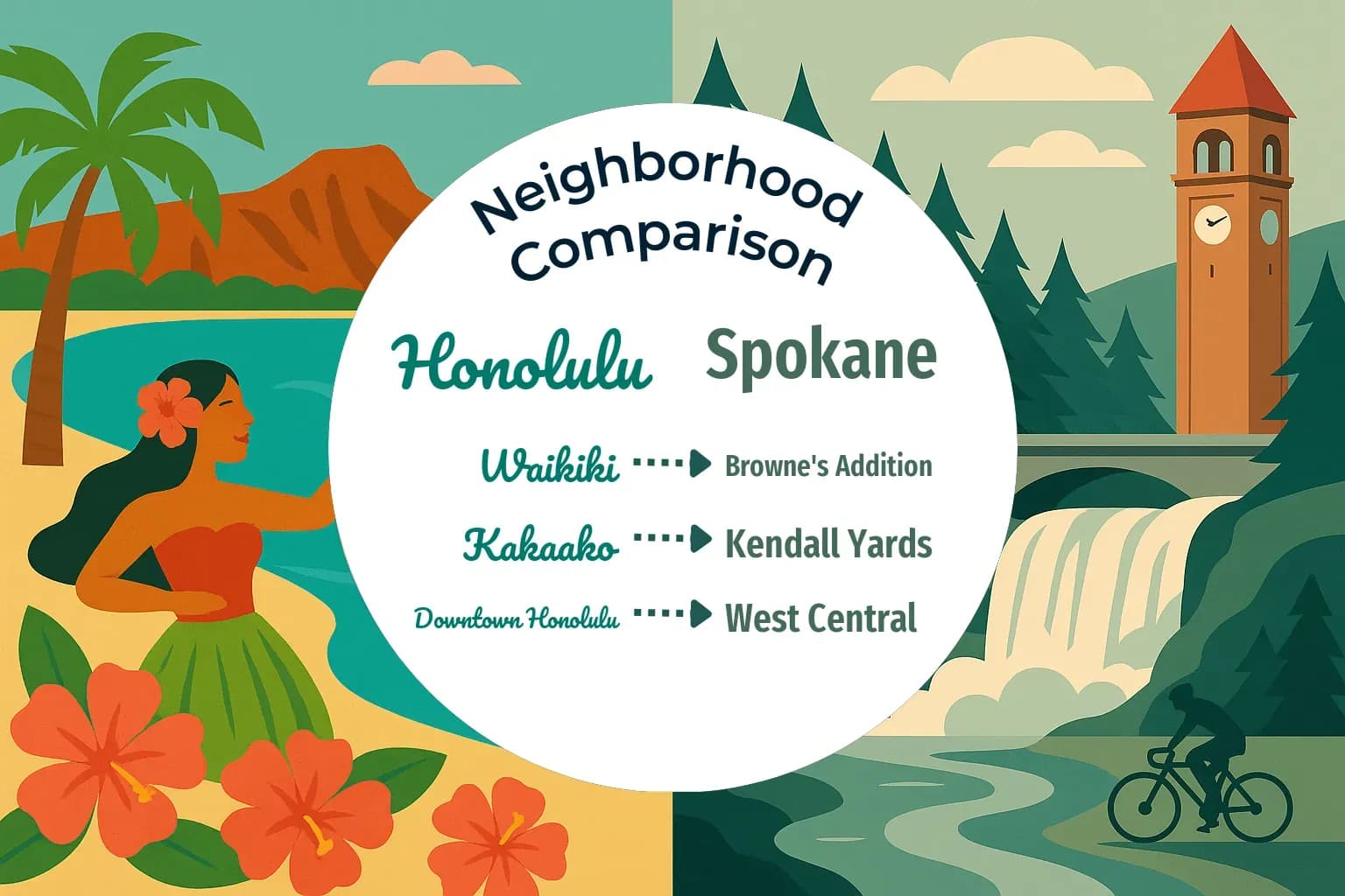 Honolulu vs Spokane Neighborhood Comparison