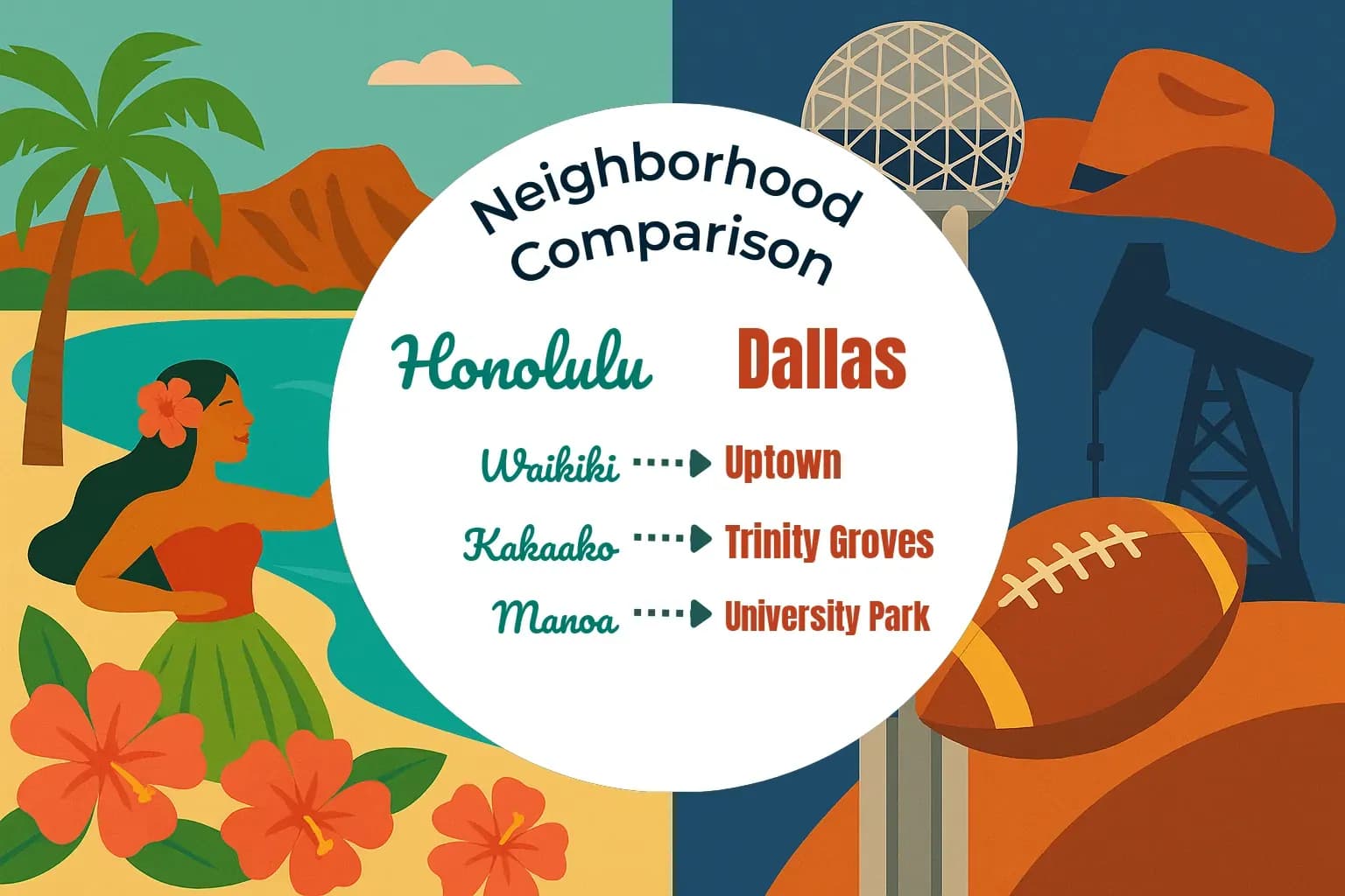 Honolulu vs Dallas Neighborhood Comparison