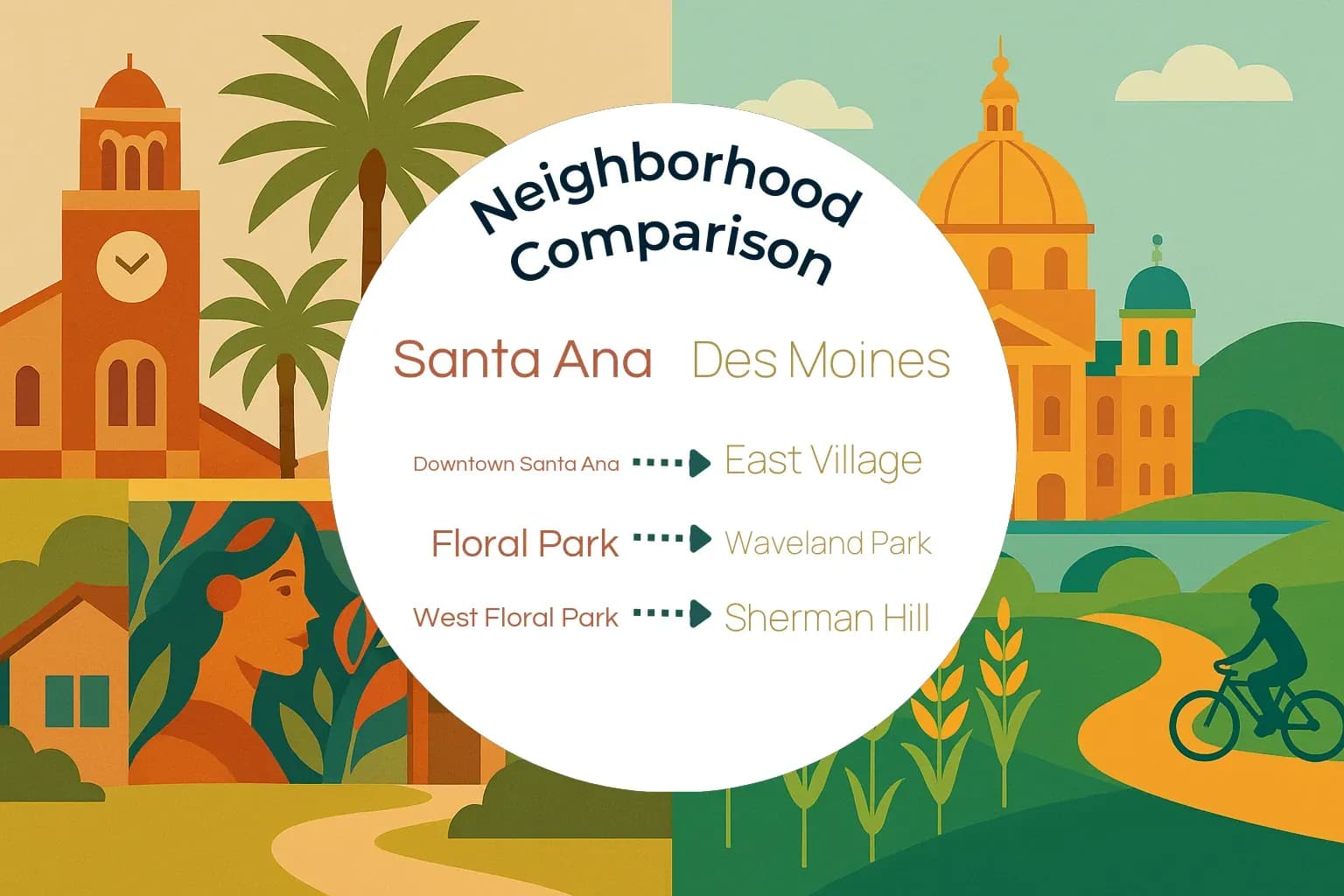 Santa Ana vs Des Moines Neighborhood Comparison