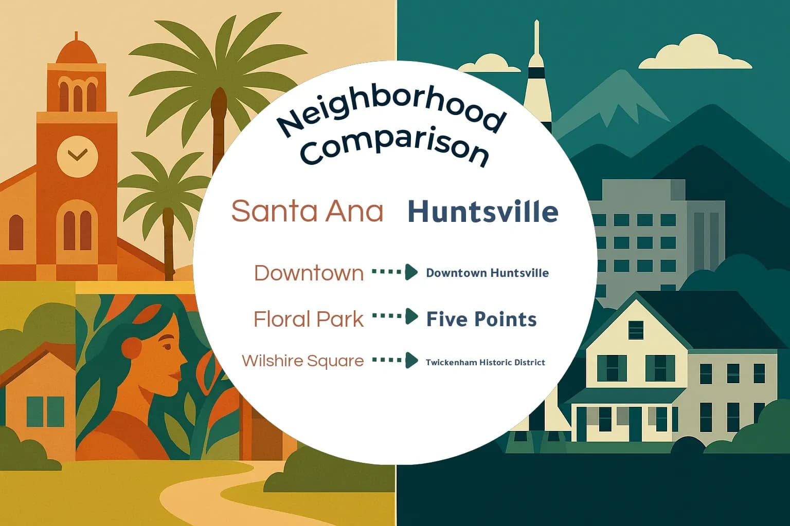 Santa Ana vs Huntsville Neighborhood Comparison