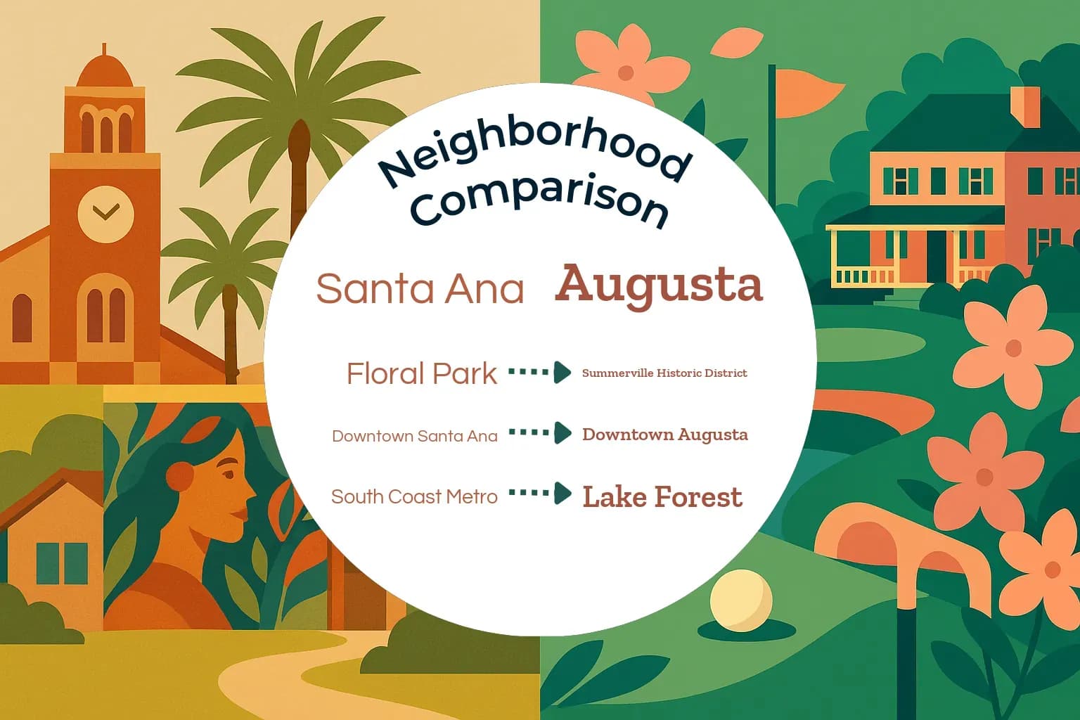 Santa Ana vs Augusta Neighborhood Comparison
