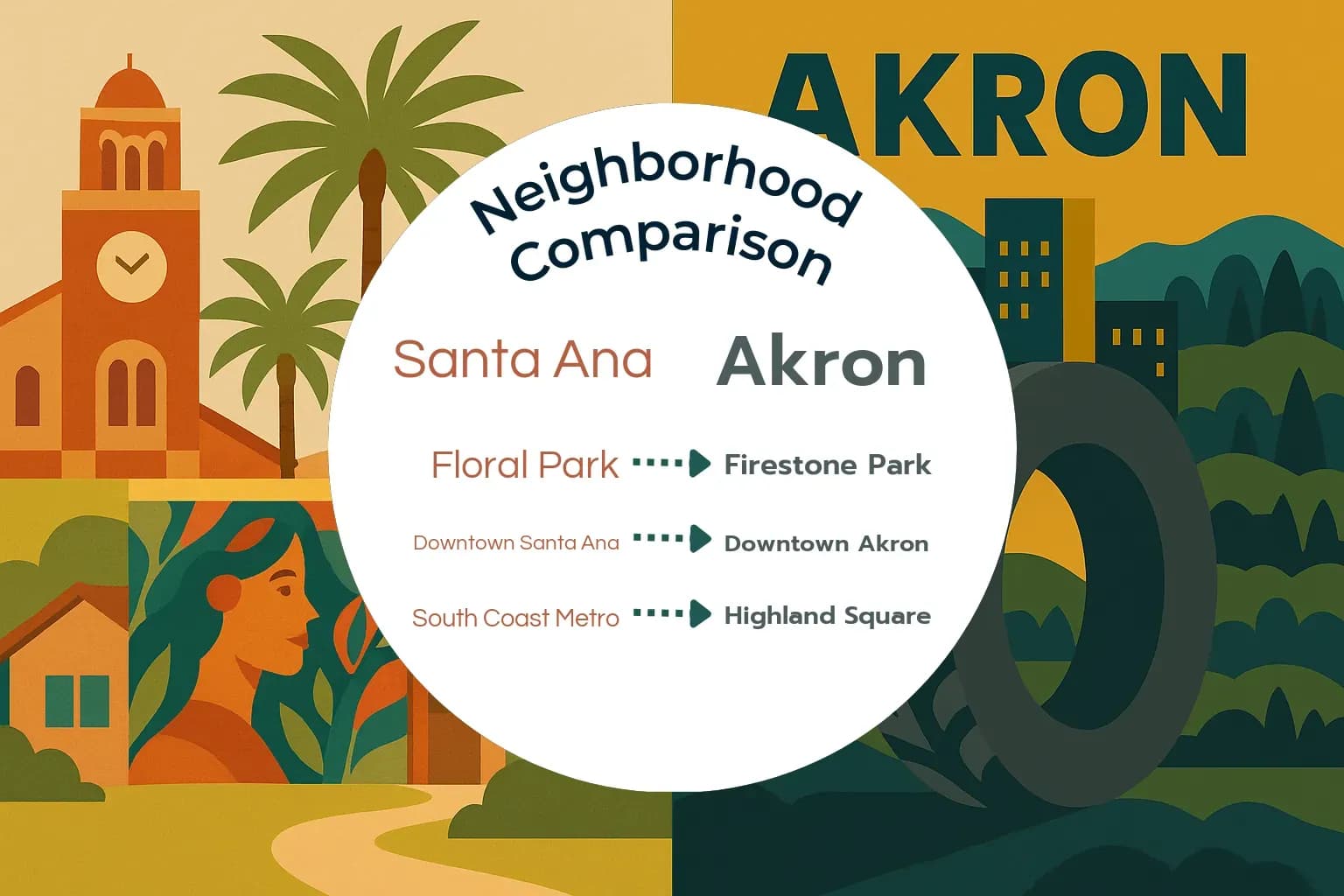 Santa Ana vs Akron Neighborhood Comparison