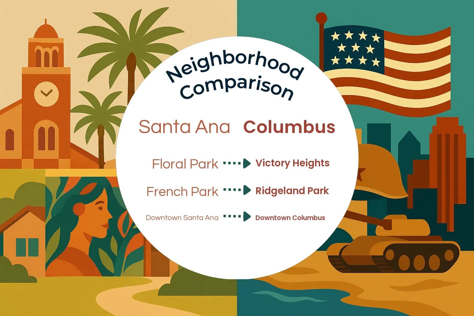 Santa Ana vs Columbus Neighborhood Comparison