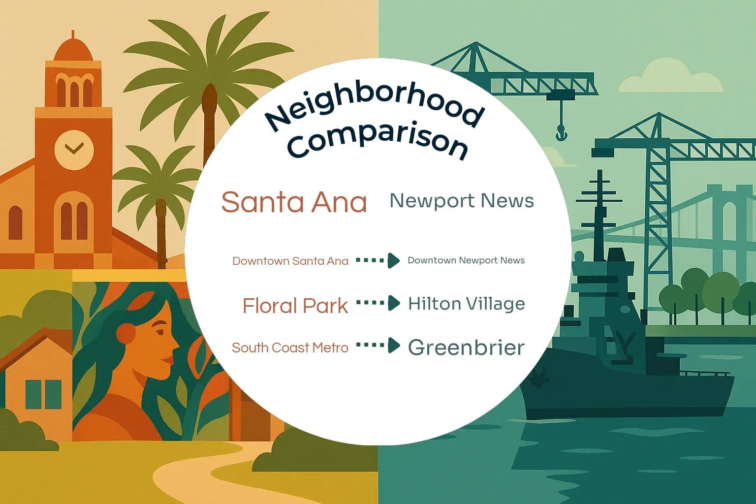 Santa Ana vs Newport News Neighborhood Comparison