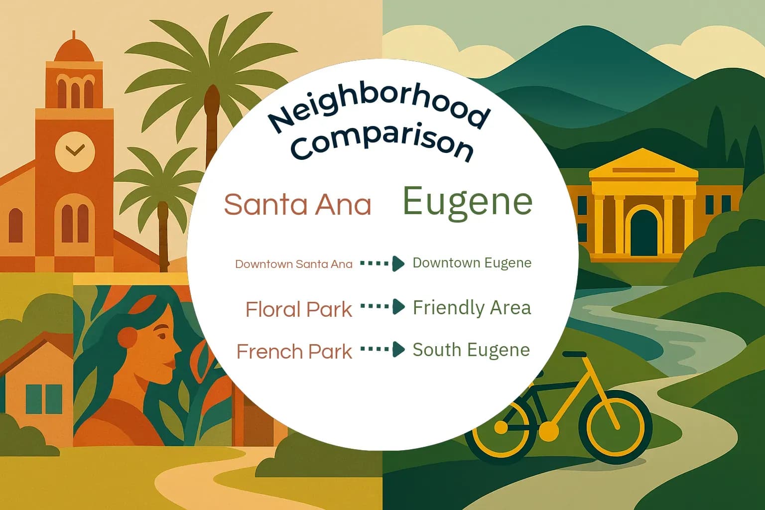 Santa Ana vs Eugene Neighborhood Comparison