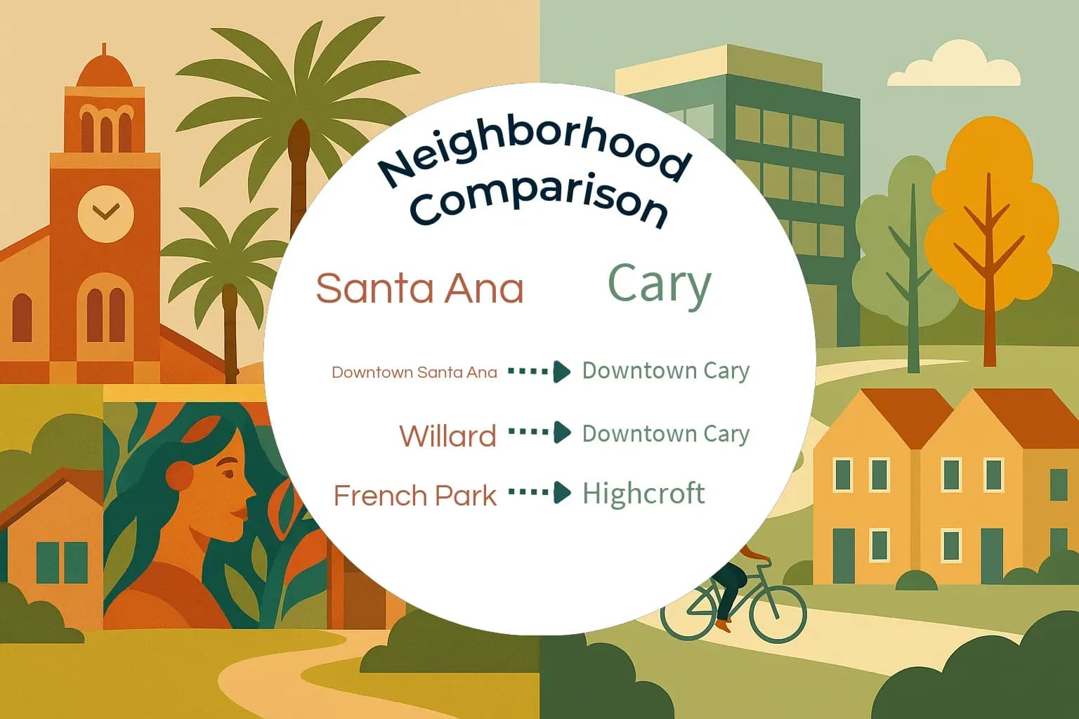 Santa Ana vs Cary Neighborhood Comparison