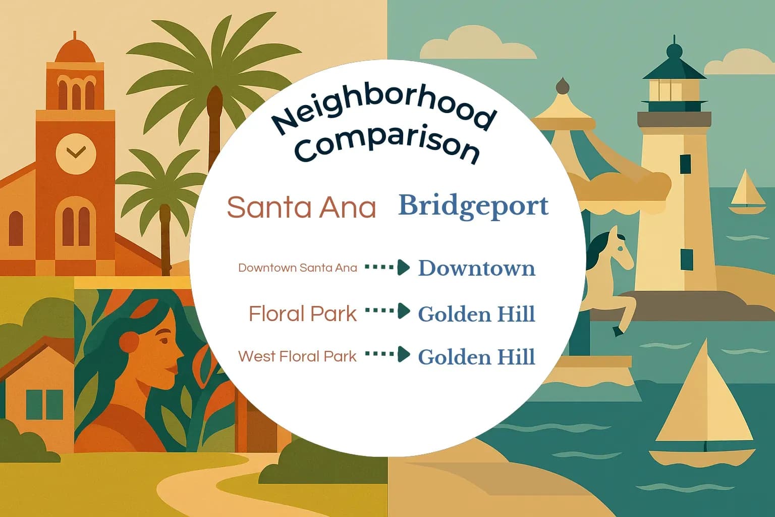 Santa Ana vs Bridgeport Neighborhood Comparison
