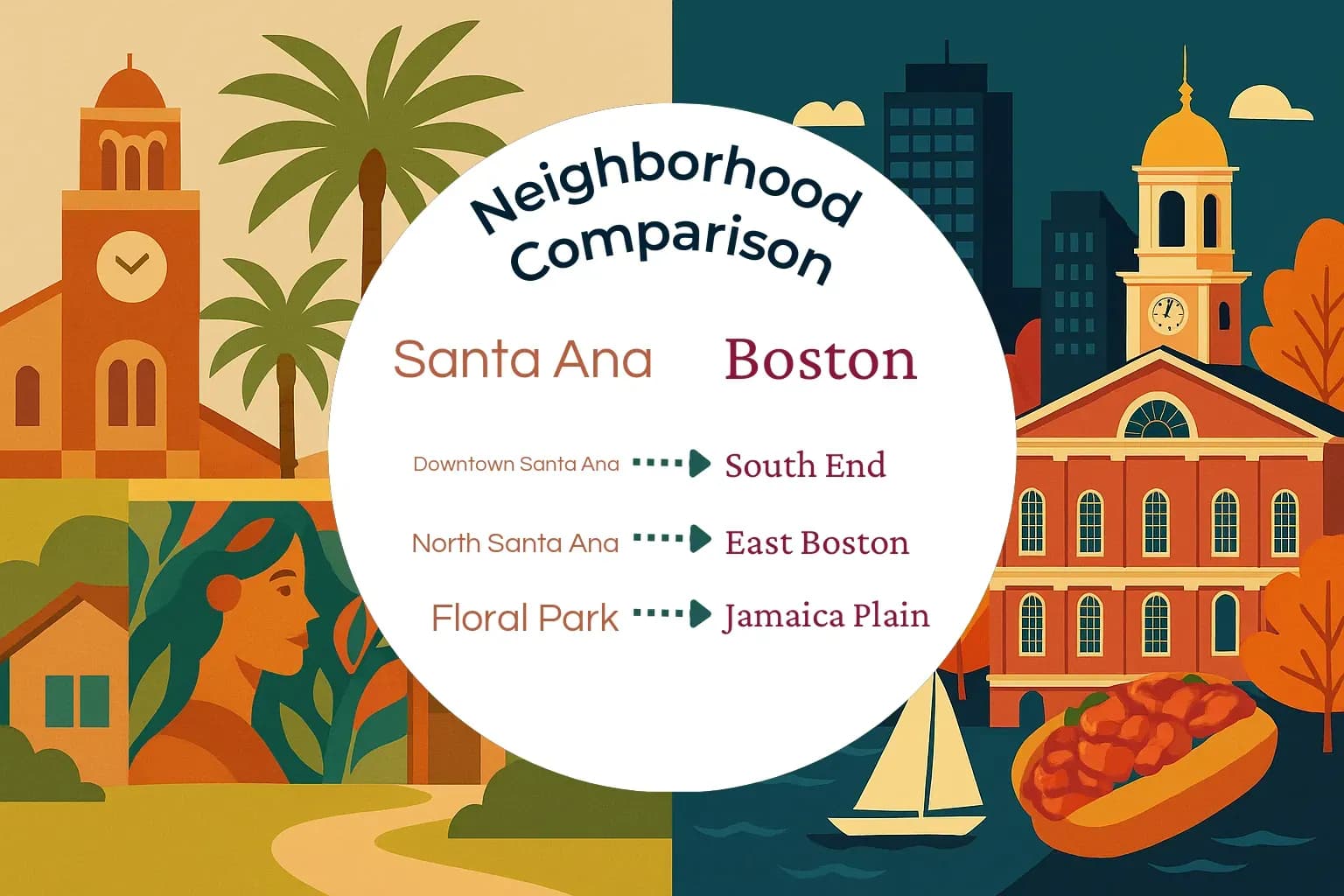 Santa Ana vs Boston Neighborhood Comparison