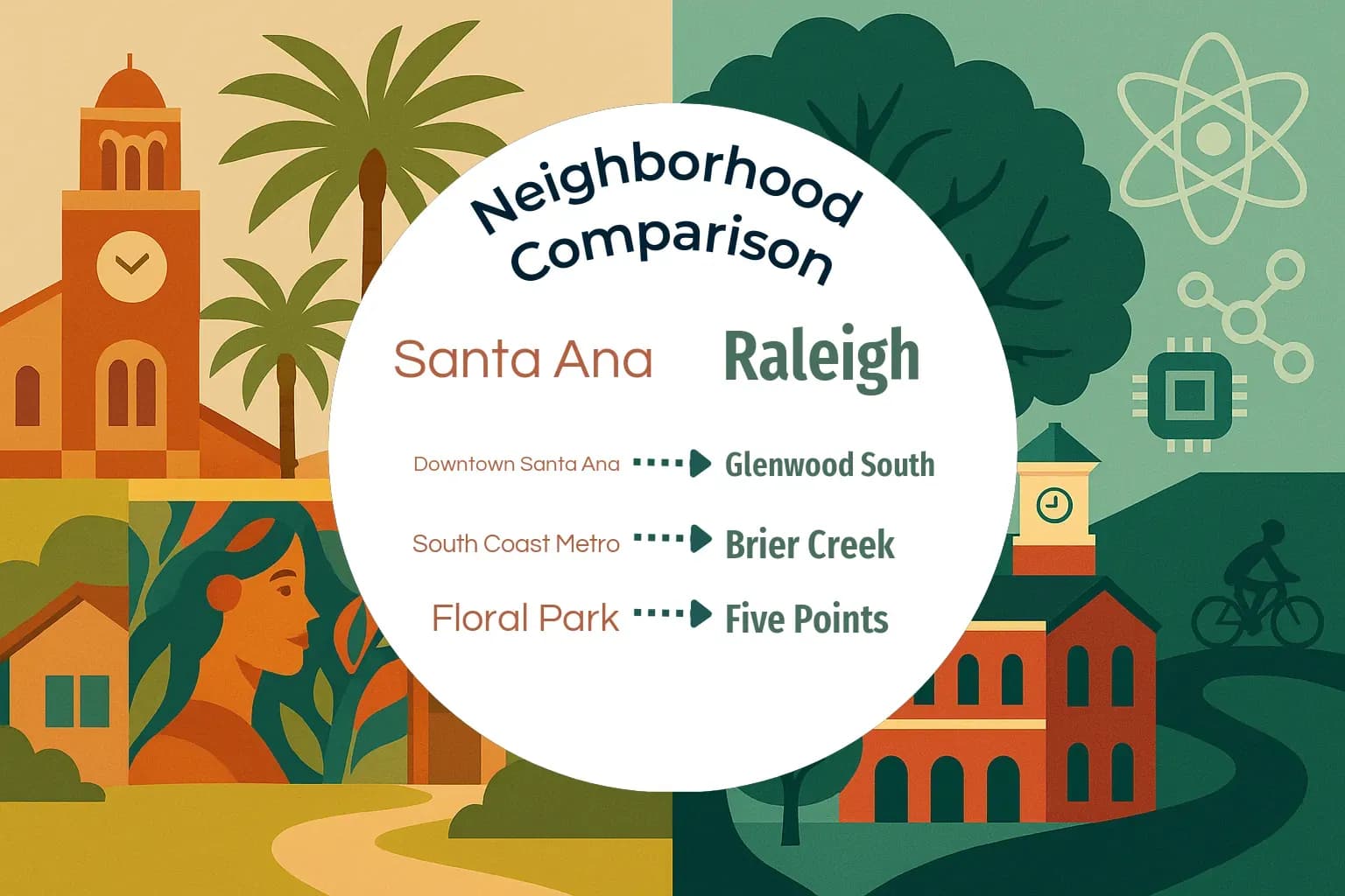 Santa Ana vs Raleigh Neighborhood Comparison