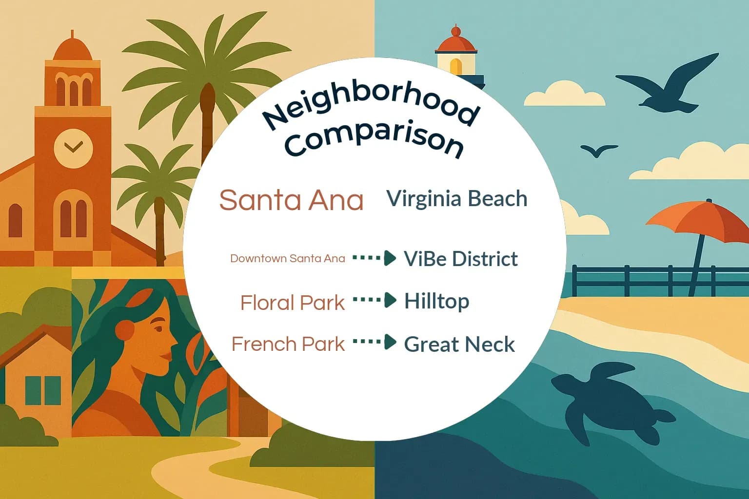 Santa Ana vs Virginia Beach Neighborhood Comparison