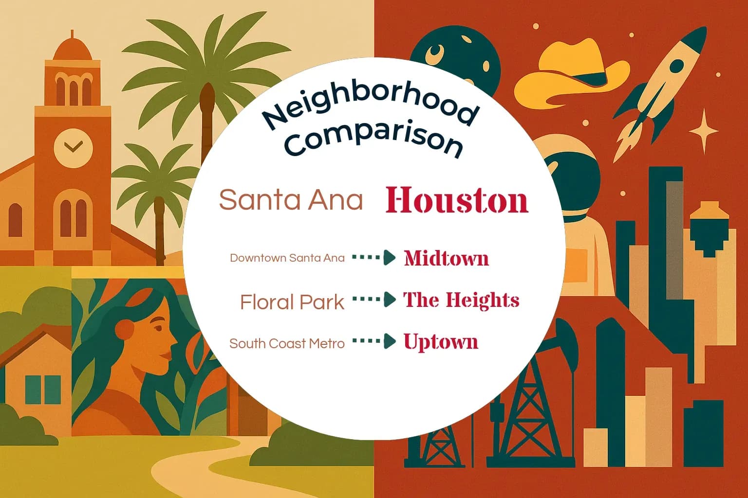 Santa Ana vs Houston Neighborhood Comparison