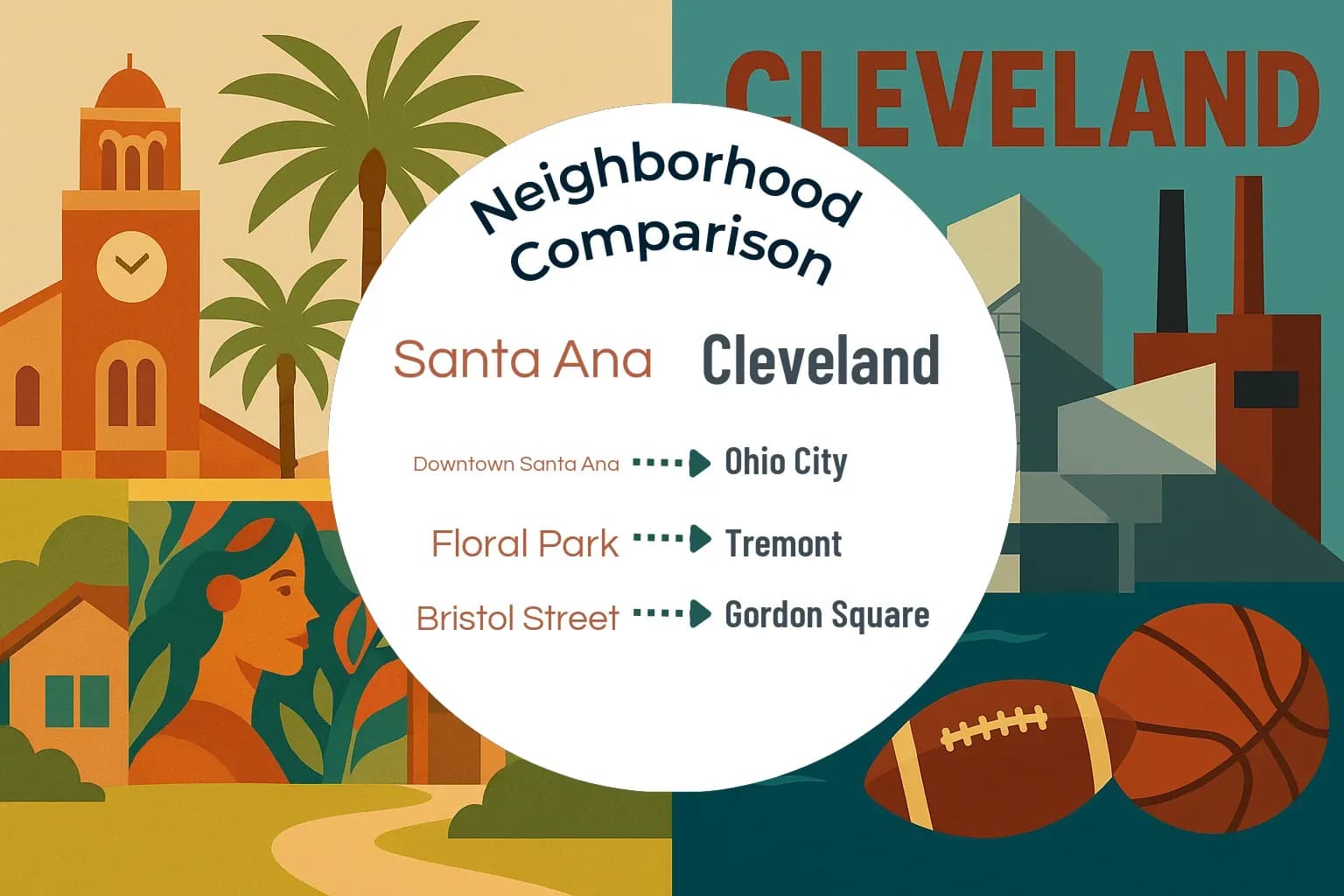 Santa Ana vs Cleveland Neighborhood Comparison