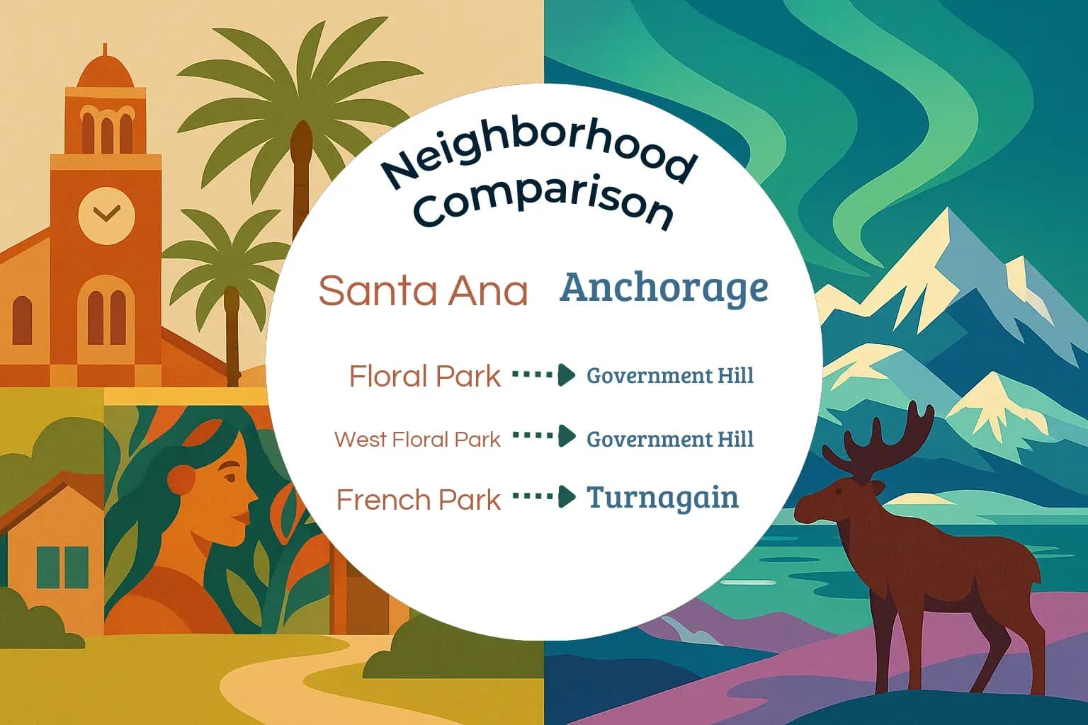 Santa Ana vs Anchorage Neighborhood Comparison