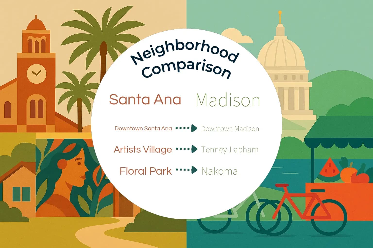 Santa Ana vs Madison Neighborhood Comparison