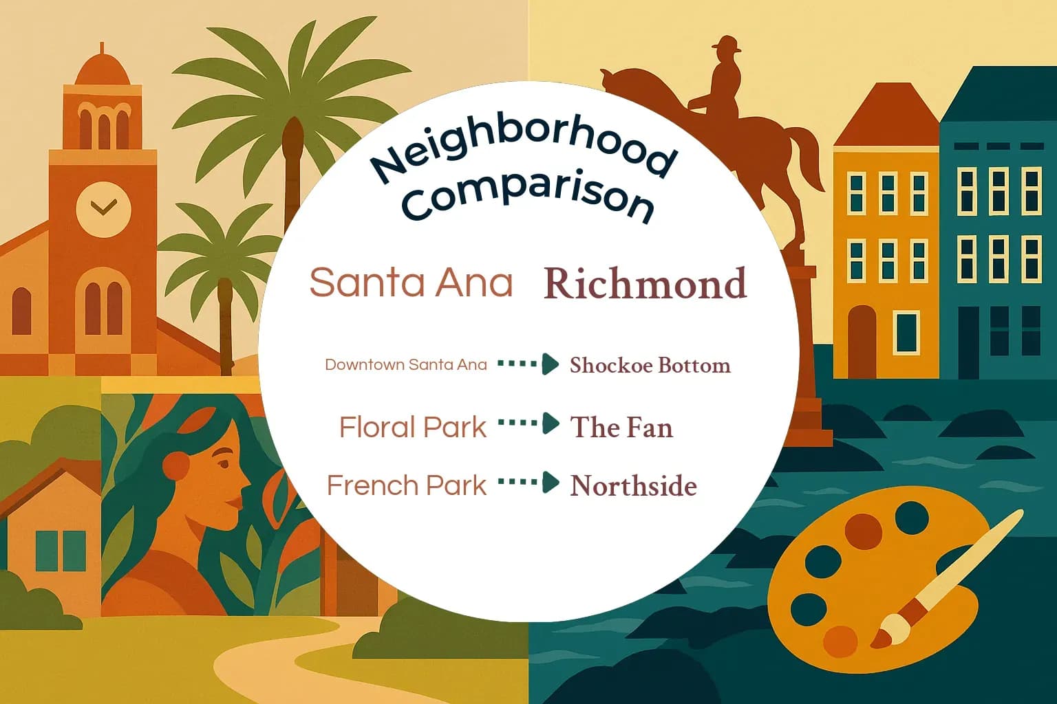 Santa Ana vs Richmond Neighborhood Comparison