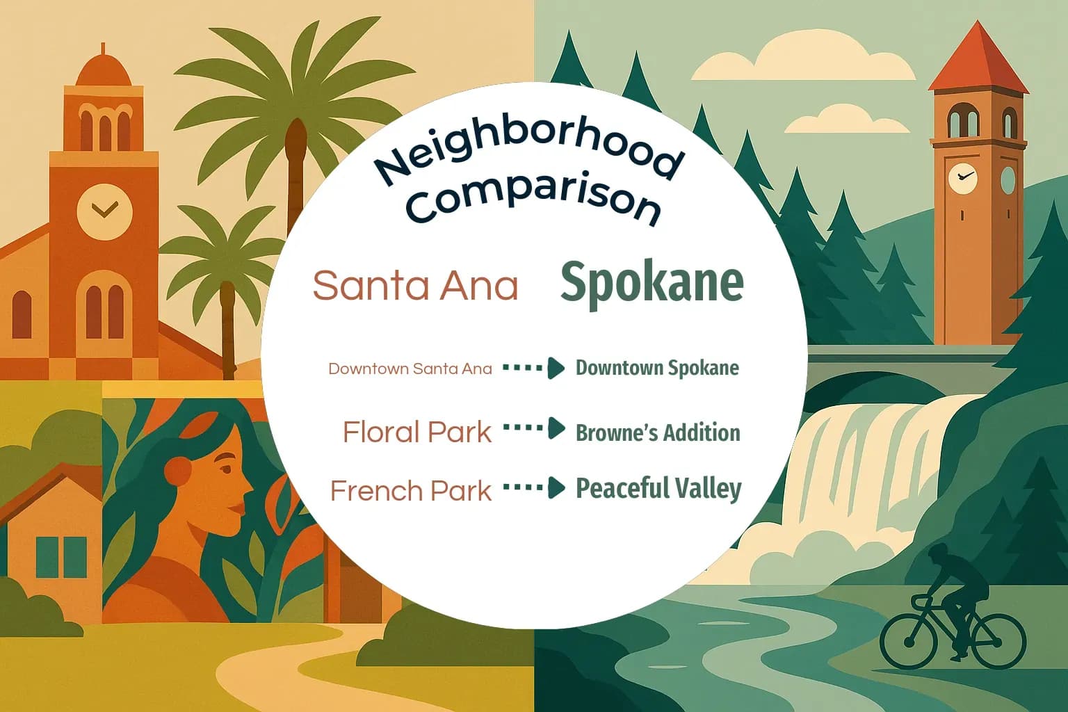 Santa Ana vs Spokane Neighborhood Comparison