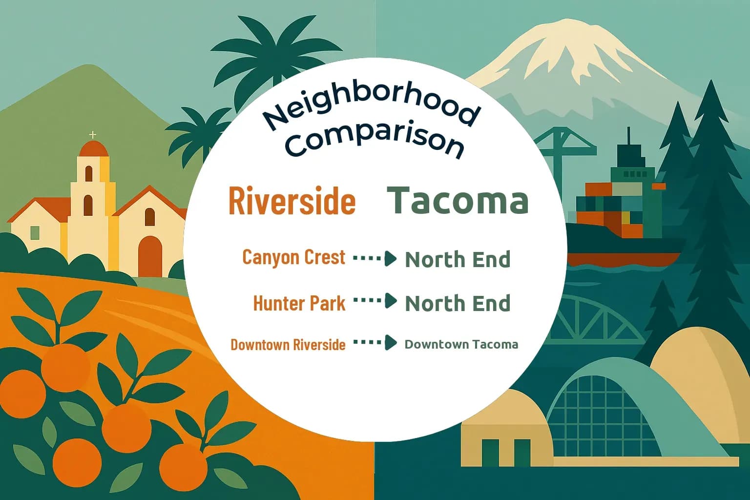 Riverside vs Tacoma Neighborhood Comparison