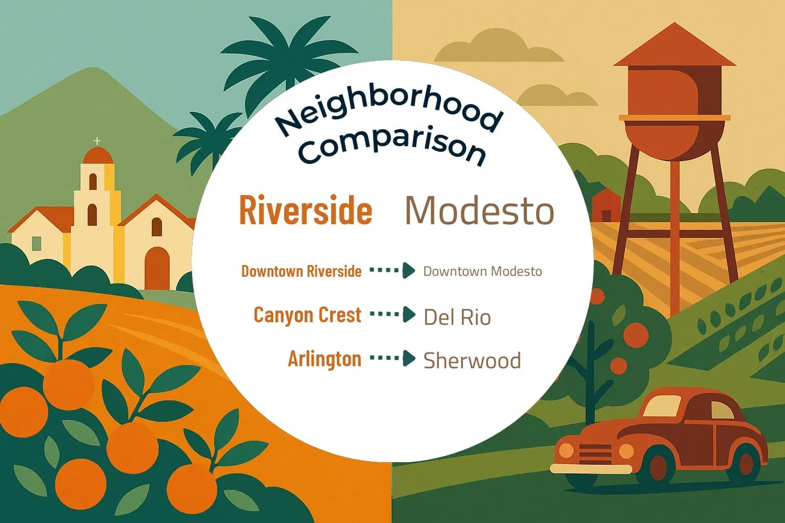 Riverside vs Modesto Neighborhood Comparison