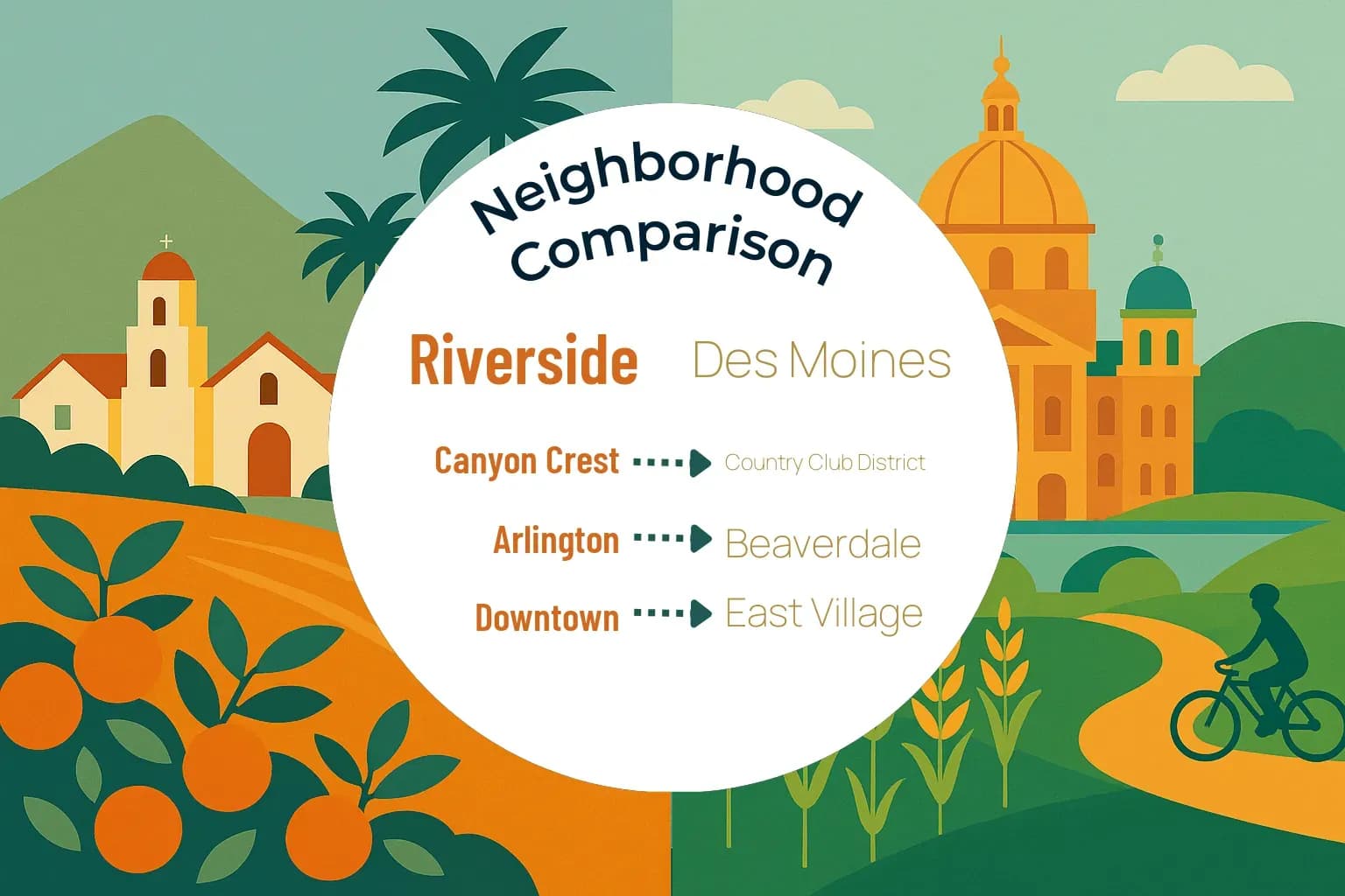 Riverside vs Des Moines Neighborhood Comparison