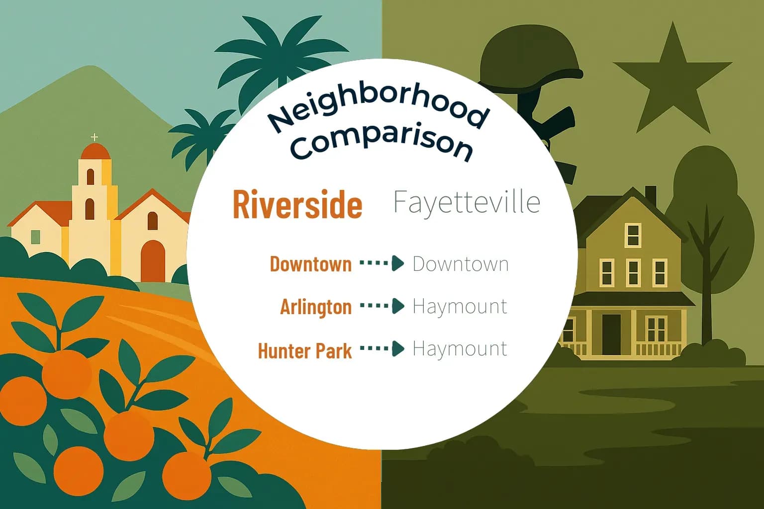 Riverside vs Fayetteville Neighborhood Comparison