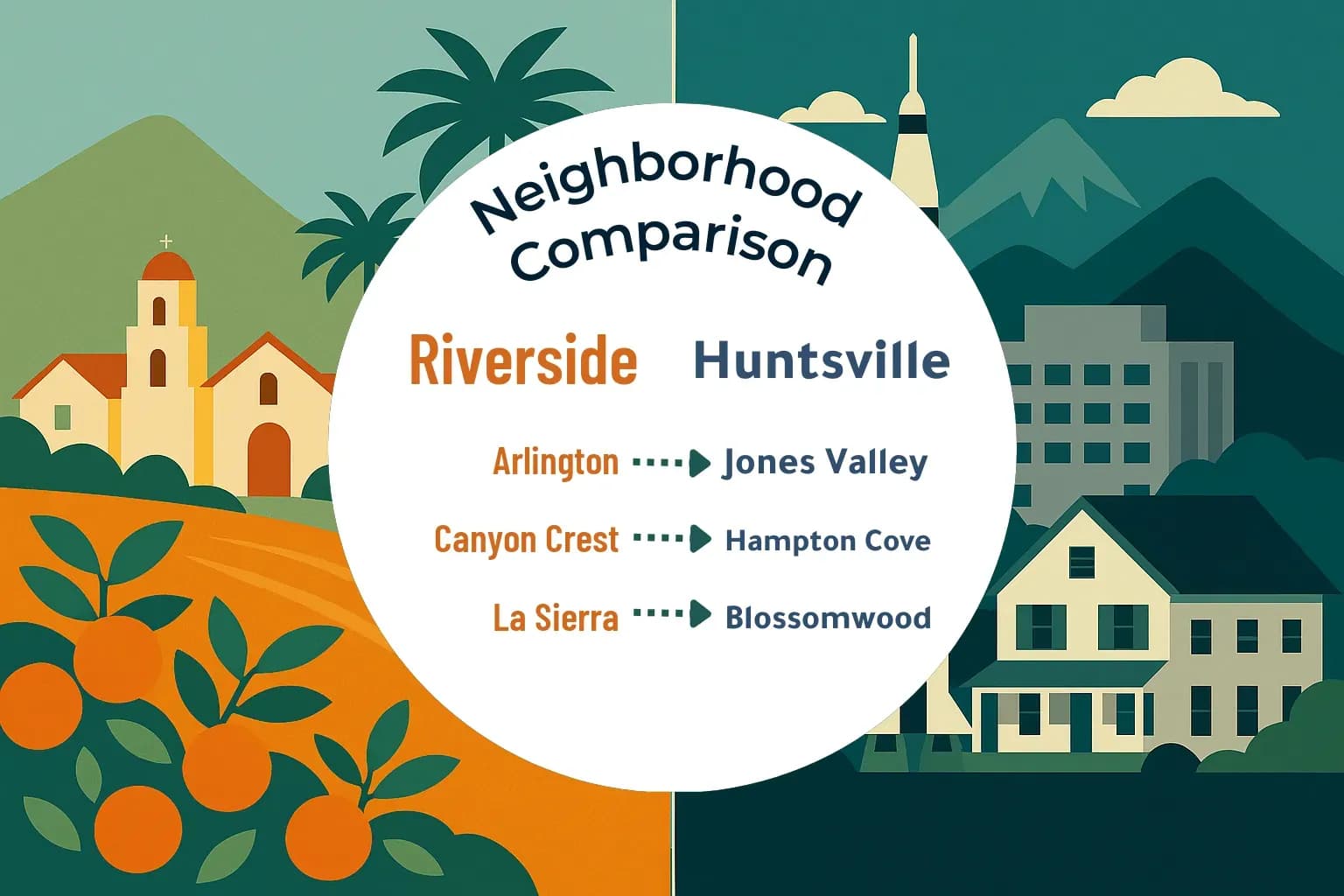 Riverside vs Huntsville Neighborhood Comparison
