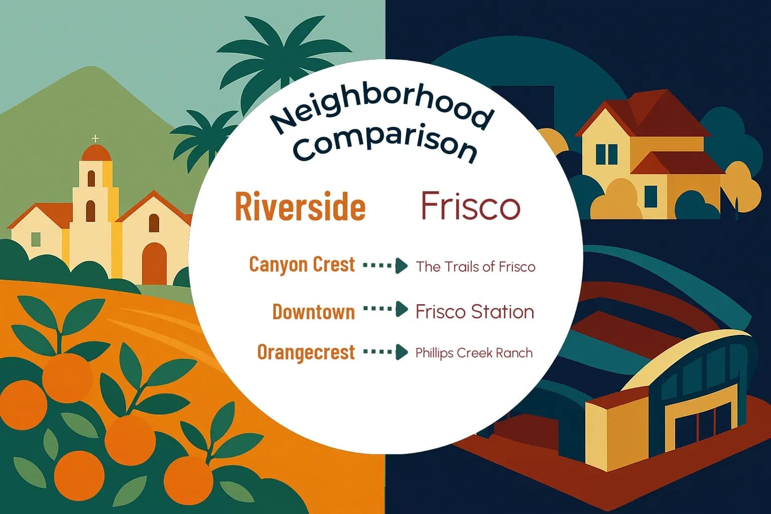 Riverside vs Frisco Neighborhood Comparison