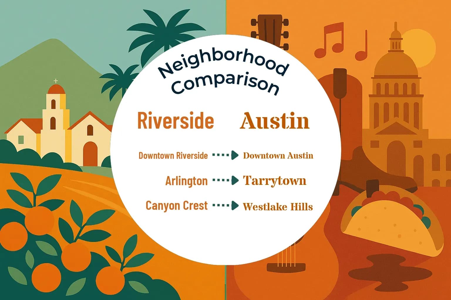Riverside vs Austin Neighborhood Comparison