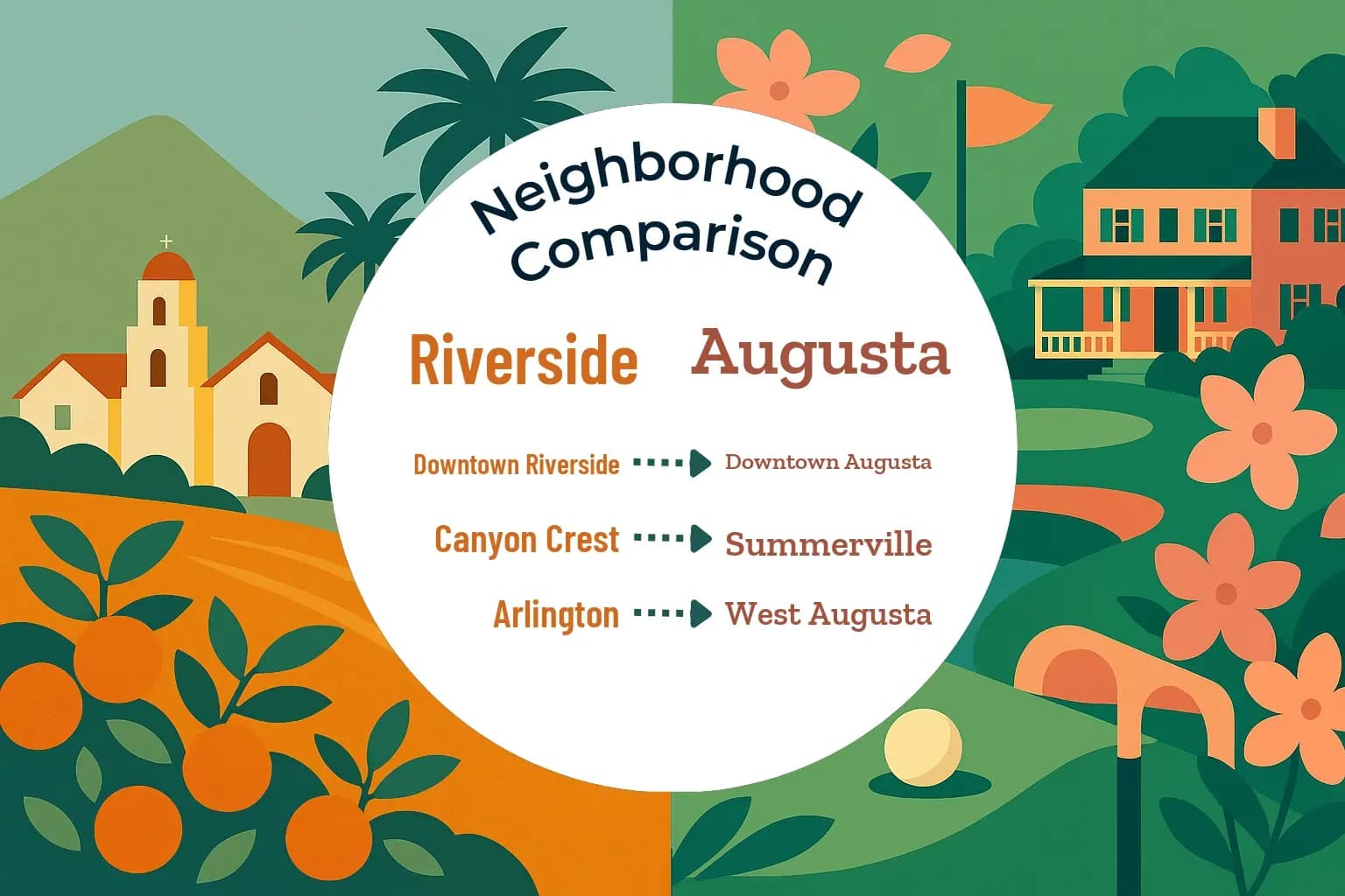 Riverside vs Augusta Neighborhood Comparison