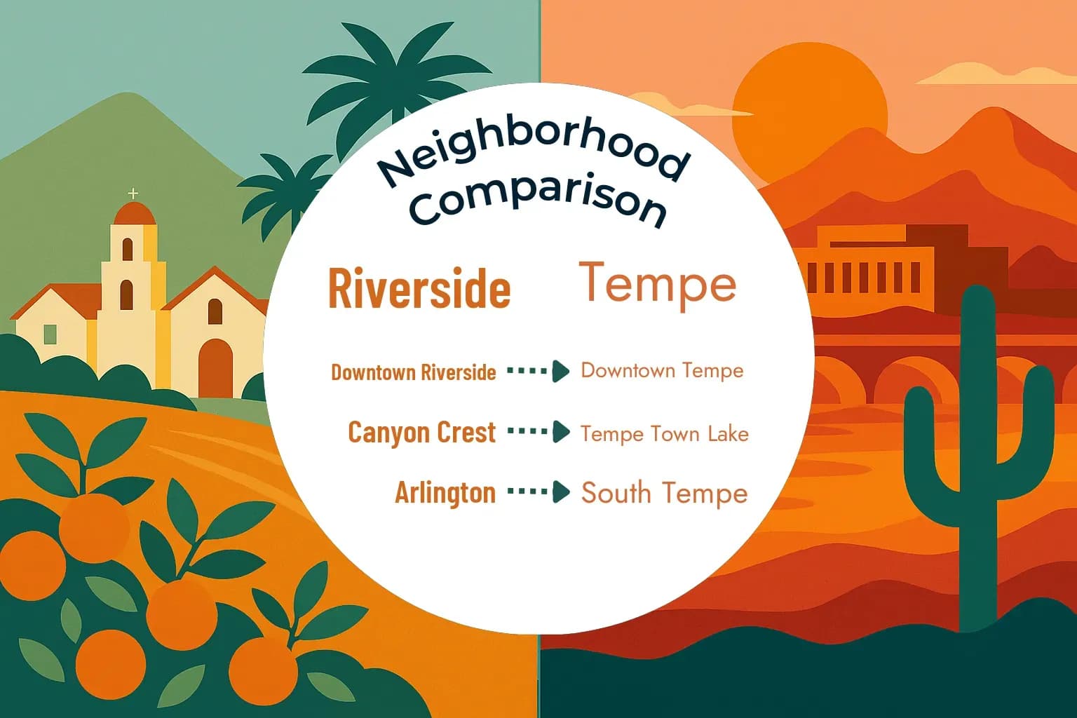 Riverside vs Tempe Neighborhood Comparison