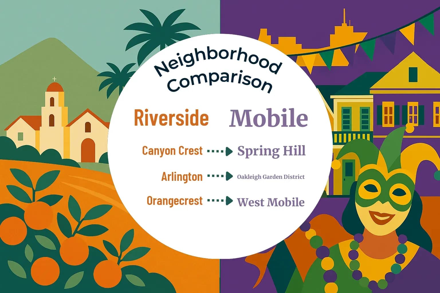 Riverside vs Mobile Neighborhood Comparison