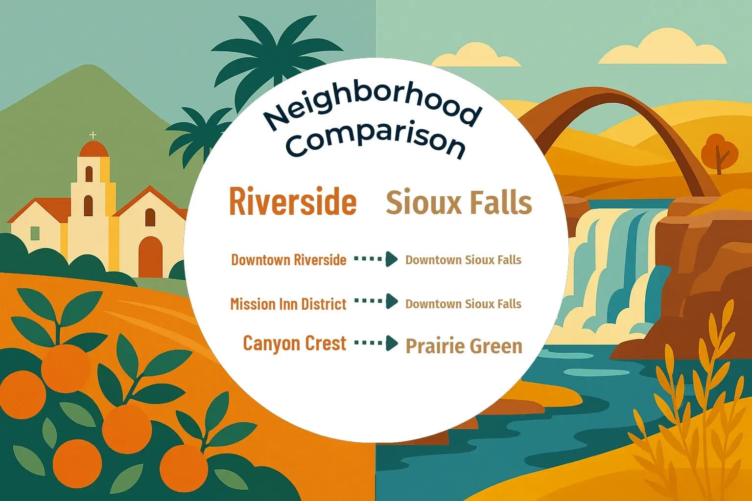 Riverside vs Sioux Falls Neighborhood Comparison